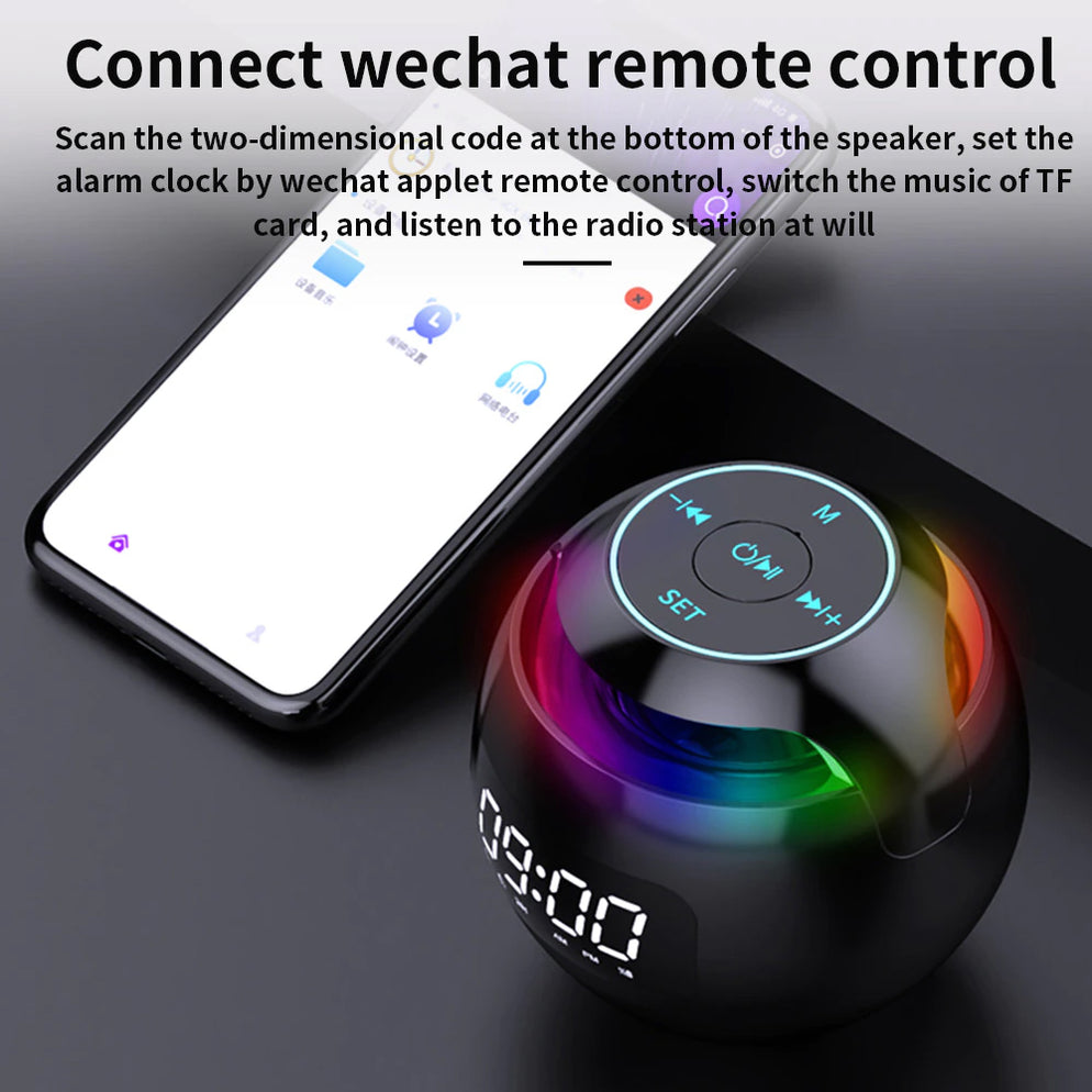 Wireless Rechargeable Spherical Speaker Digital Clock — Bostin Life