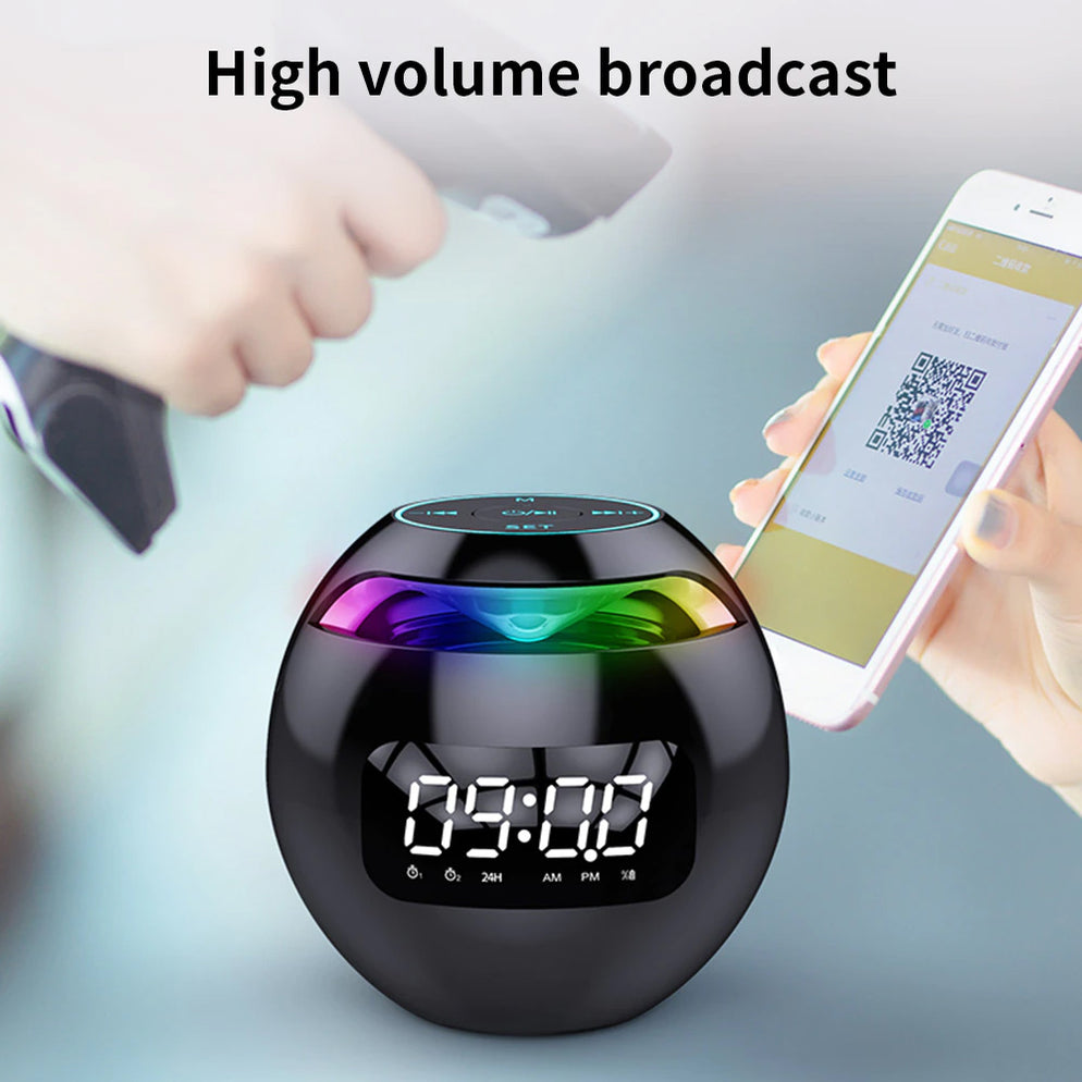 Wireless Rechargeable Spherical Speaker Digital Clock — Bostin Life