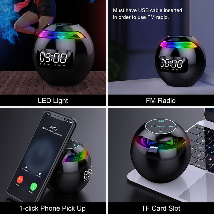 Wireless Rechargeable Spherical Speaker Digital Clock — Bostin Life