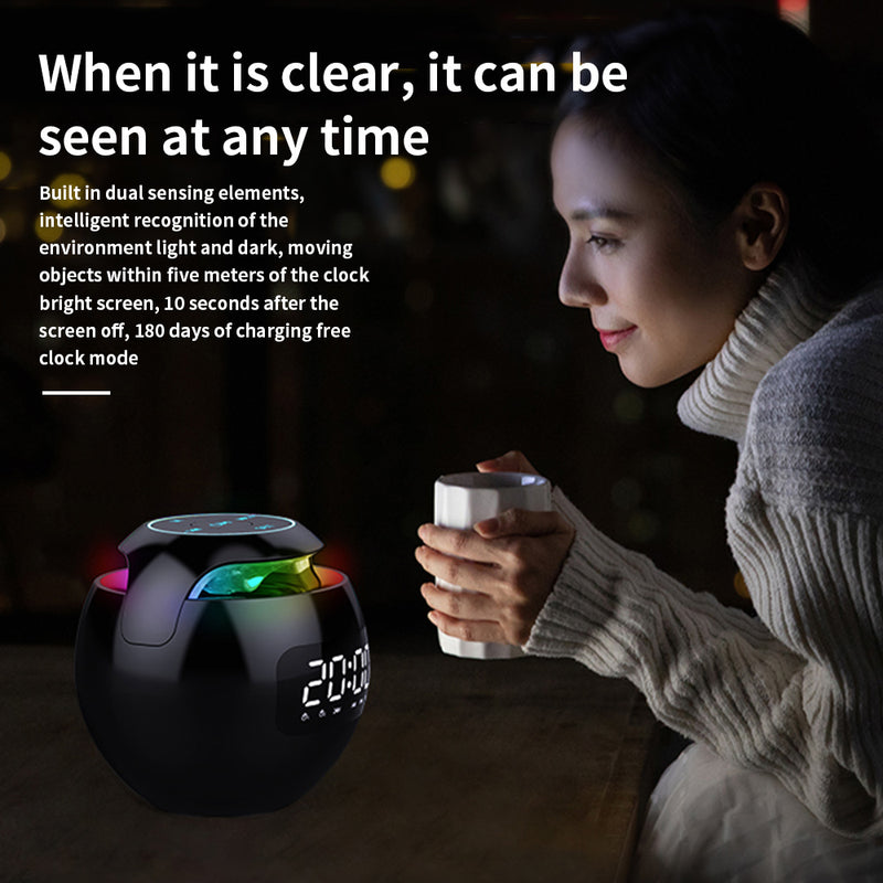 Wireless Rechargeable Spherical Speaker and Digital Clock_4