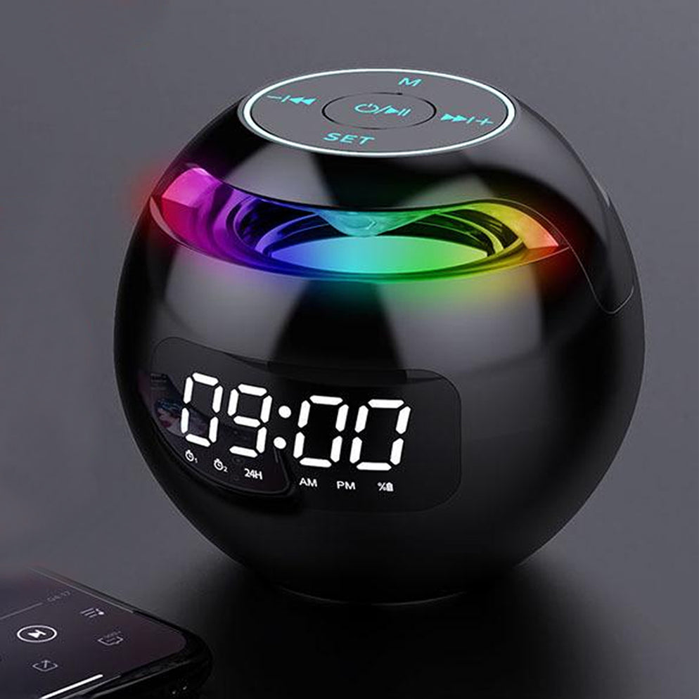Wireless Rechargeable Spherical Speaker Digital Clock — Bostin Life