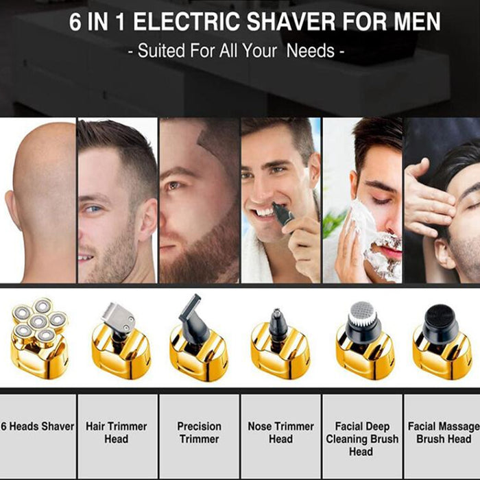 6 Blade Rechargeable Electric Hair Clipper Body Hair Shaver_16