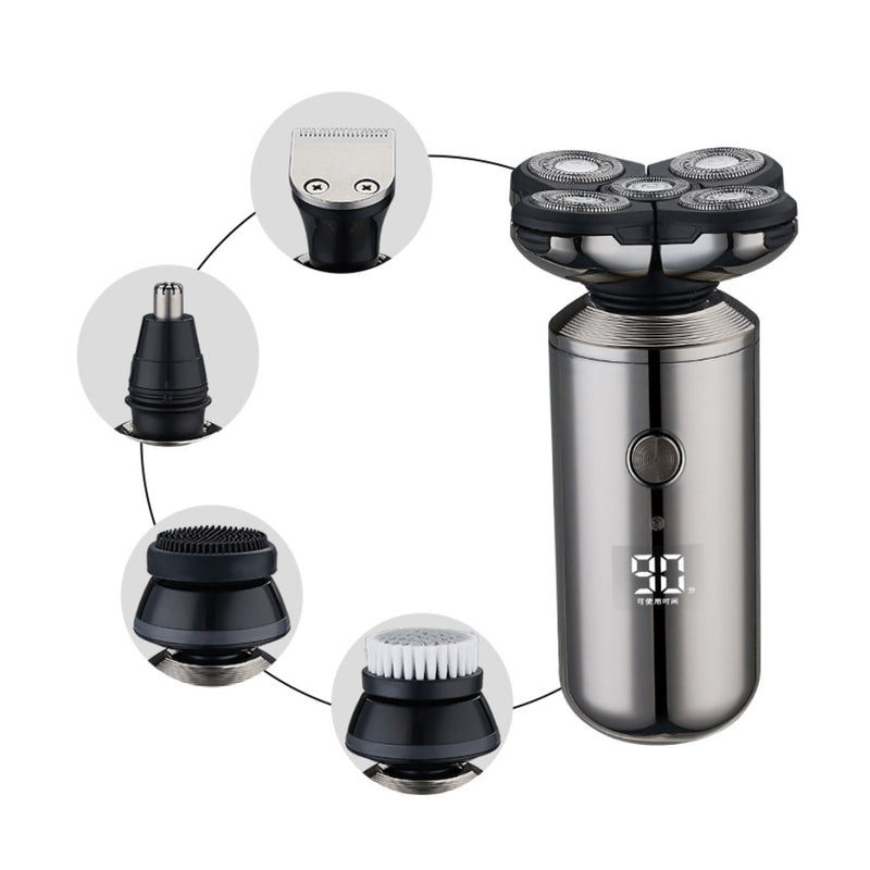 5-in-1 Rechargeable Digital Display Wet and Dry Electric Hair Shaver_1