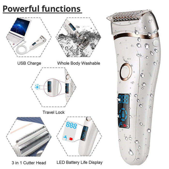 USB Electric Waterproof Hair Trimmer Epilator with LCD Display_9