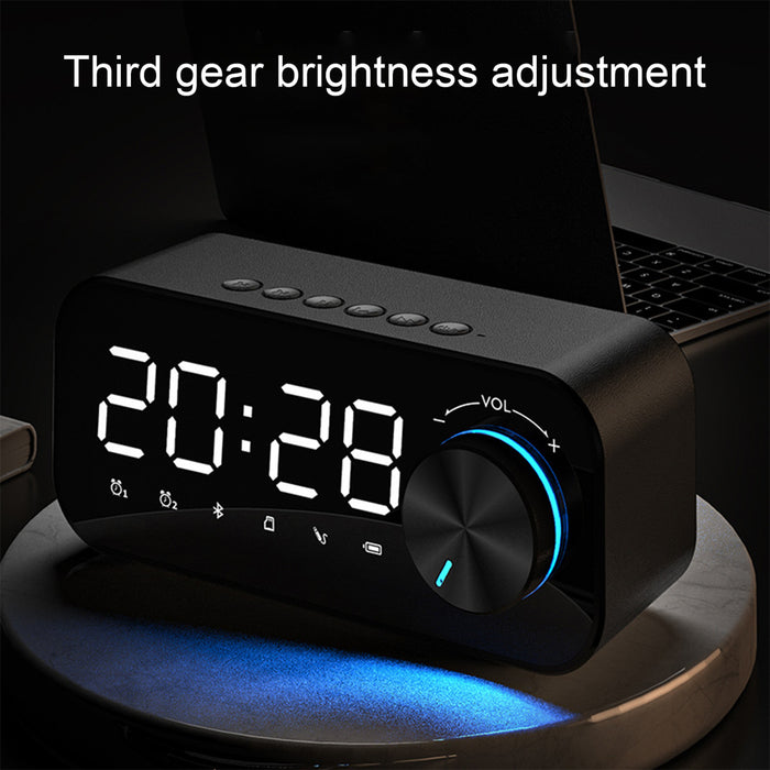 B126 Multifunctional BT 5.0 Speaker Subwoofer LED Alarm Clock_4