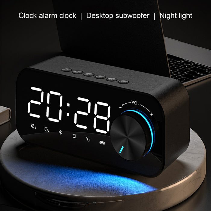 B126 Multifunctional BT 5.0 Speaker Subwoofer LED Alarm Clock_6
