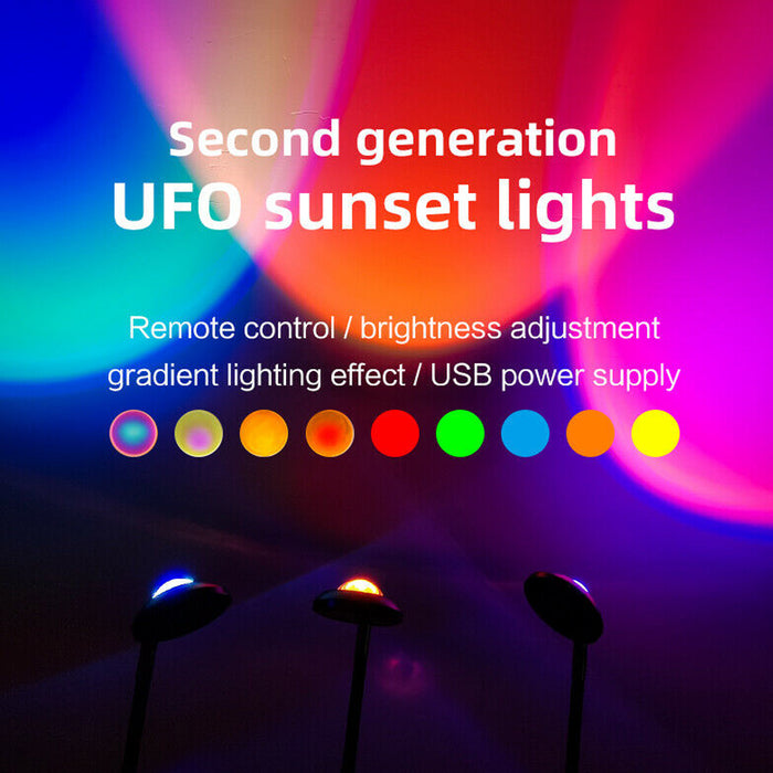 USB Plugged-in Remote Controlled 16 Colors LED Sunset Light Projector_16