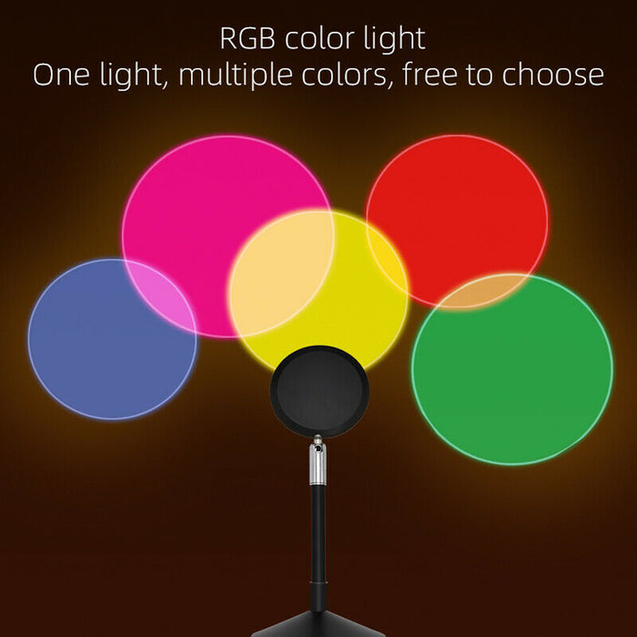 USB Plugged-in Remote Controlled 16 Colors LED Sunset Light Projector_1