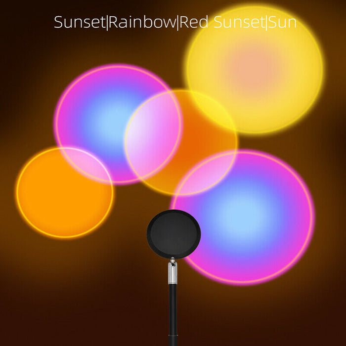 USB Plugged-in Remote Controlled 16 Colors LED Sunset Light Projector_2