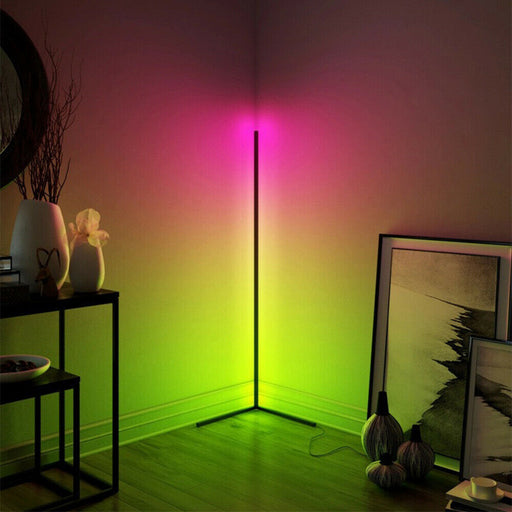 Modern and Simple RGB LED Corner Rod Standing Floor Lamp_22