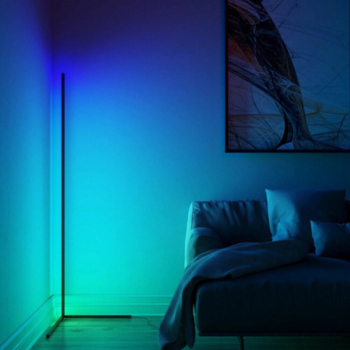 Modern and Simple RGB LED Corner Rod Standing Floor Lamp_1