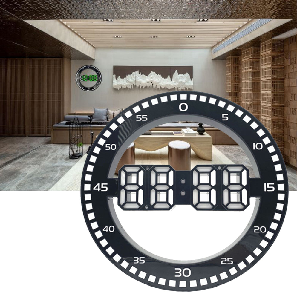 LED Digital Modern Design Dual-Use Dimming Circular Clocks — Bostin Life