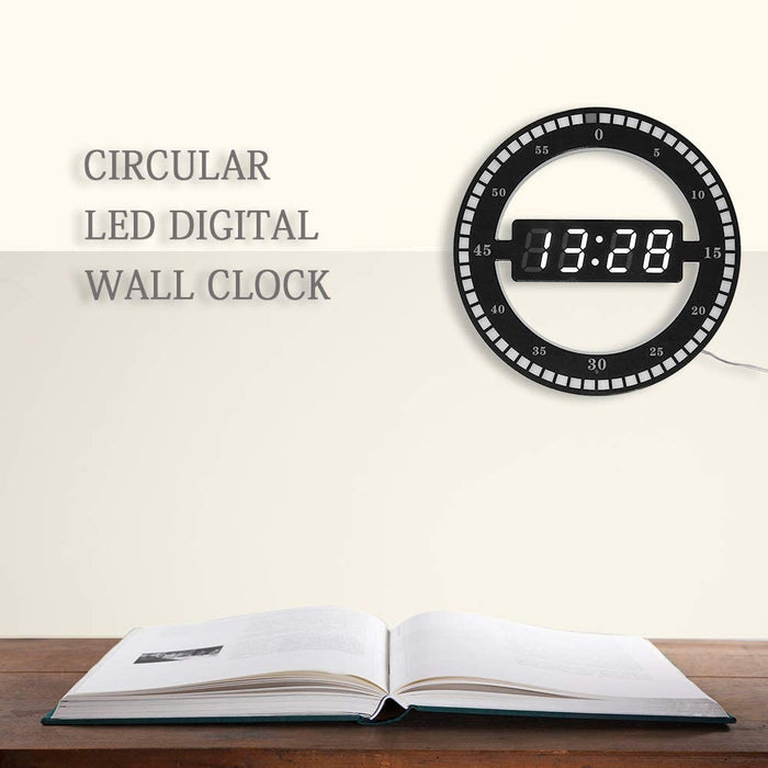 LED Digital Modern Design Dual-Use Dimming Circular Clocks_5
