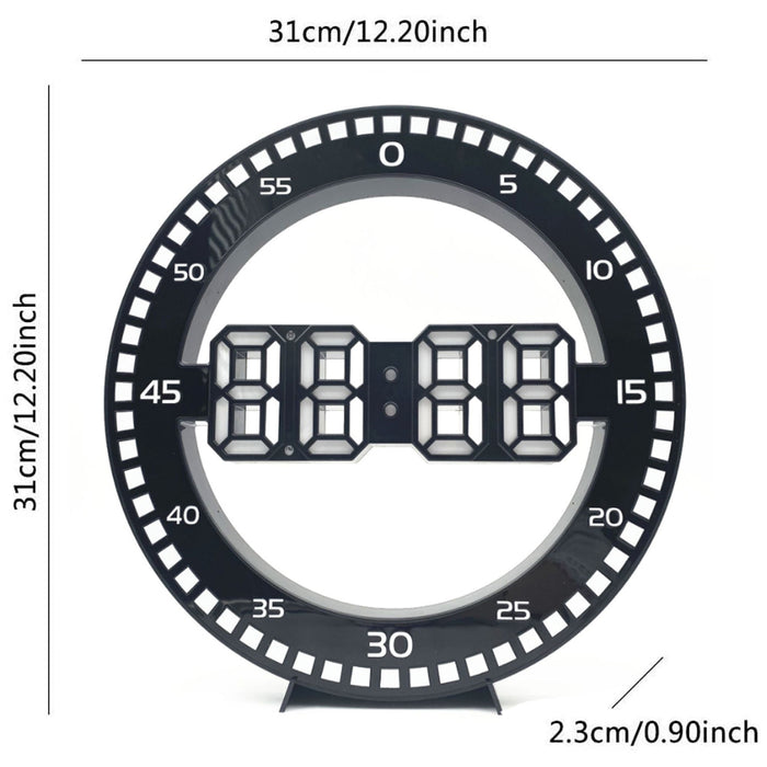 LED Digital Modern Design Dual-Use Dimming Circular Clocks — Bostin Life
