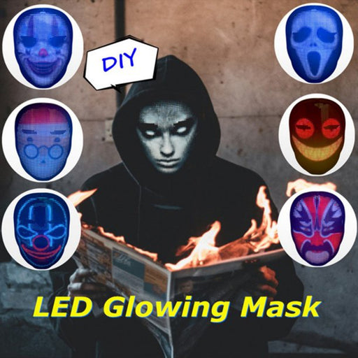 LED Face Transforming Luminous Face Mask for Halloween and Parties_1