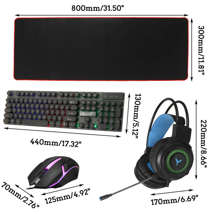 Gaming Mouse Keyboard Headset and Mousepad Combo Set_6