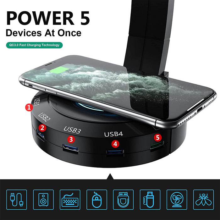 Bostin Life 4-in-1 Multi Device Fast Wireless Charger and Gaming Headphone Stand