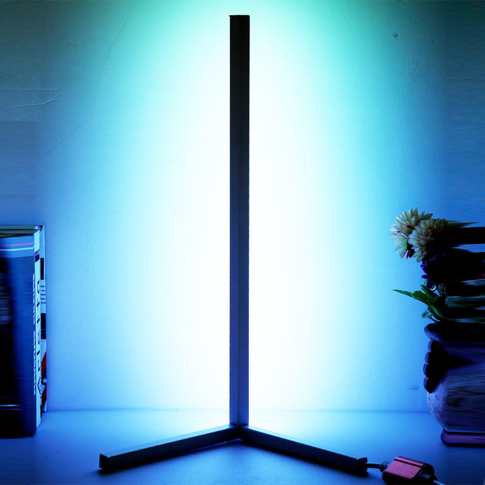 Modern and Simple RGB LED Corner Rod Standing Floor Lamp_26