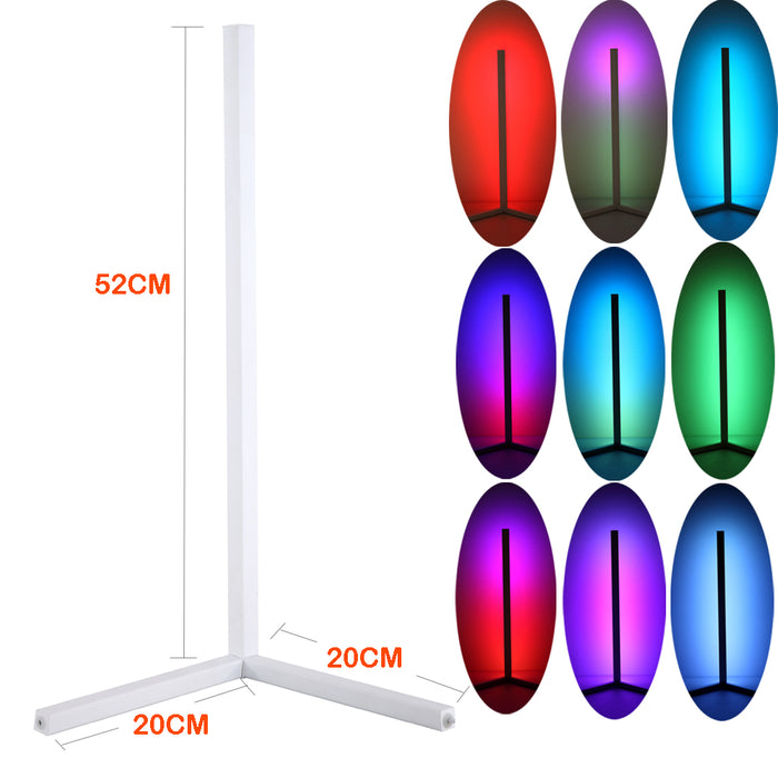 Modern and Simple RGB LED Corner Rod Standing Floor Lamp_29
