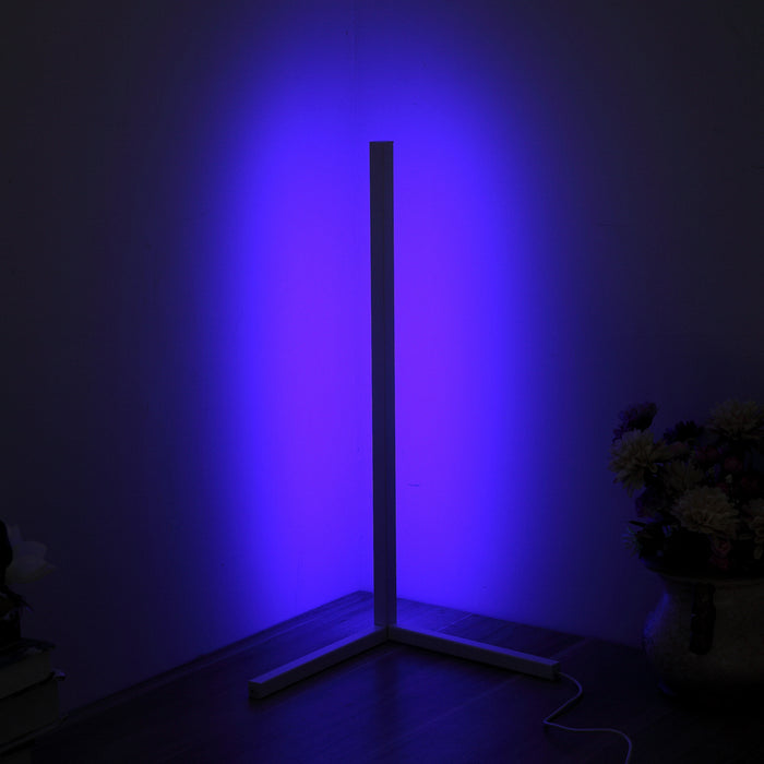 Modern and Simple RGB LED Corner Rod Standing Floor Lamp_13