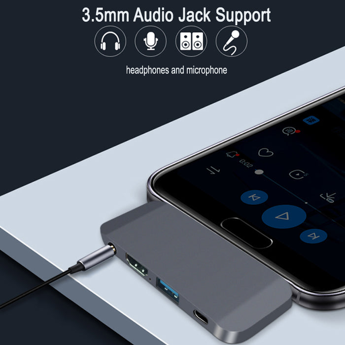 4-in-1 USB C Interface Audio HDMI USB A and Type C Docking Hub_7