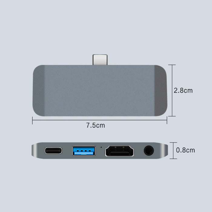 4-in-1 USB C Interface Audio HDMI USB A and Type C Docking Hub_9