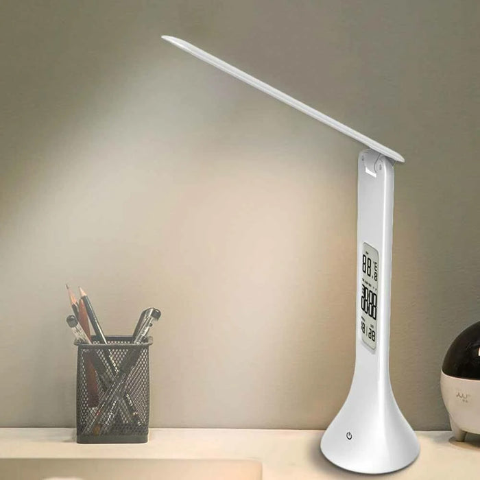 4-in-1 LED Mini Rechargeable Touch Dimmable Task Lamp with Clock_2