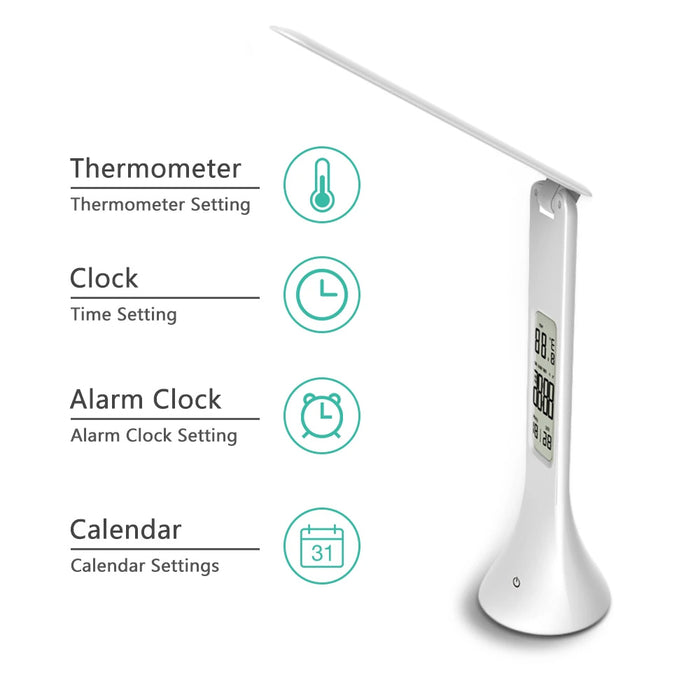 4-in-1 LED Mini Rechargeable Touch Dimmable Task Lamp with Clock_3