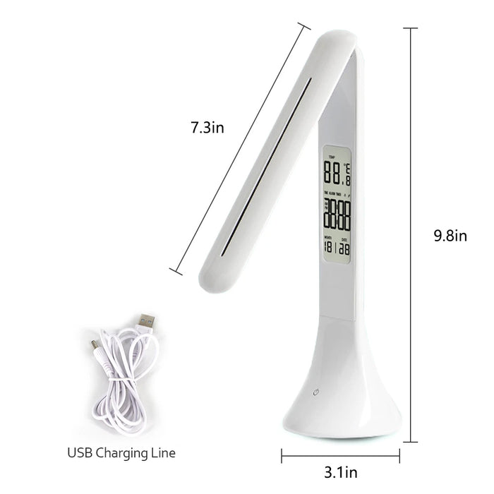 4-in-1 LED Mini Rechargeable Touch Dimmable Task Lamp with Clock_7