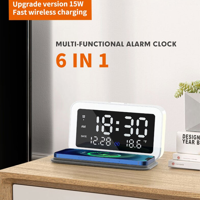 LED Digital Alarm Clock with Wireless Phone Charging Function_3