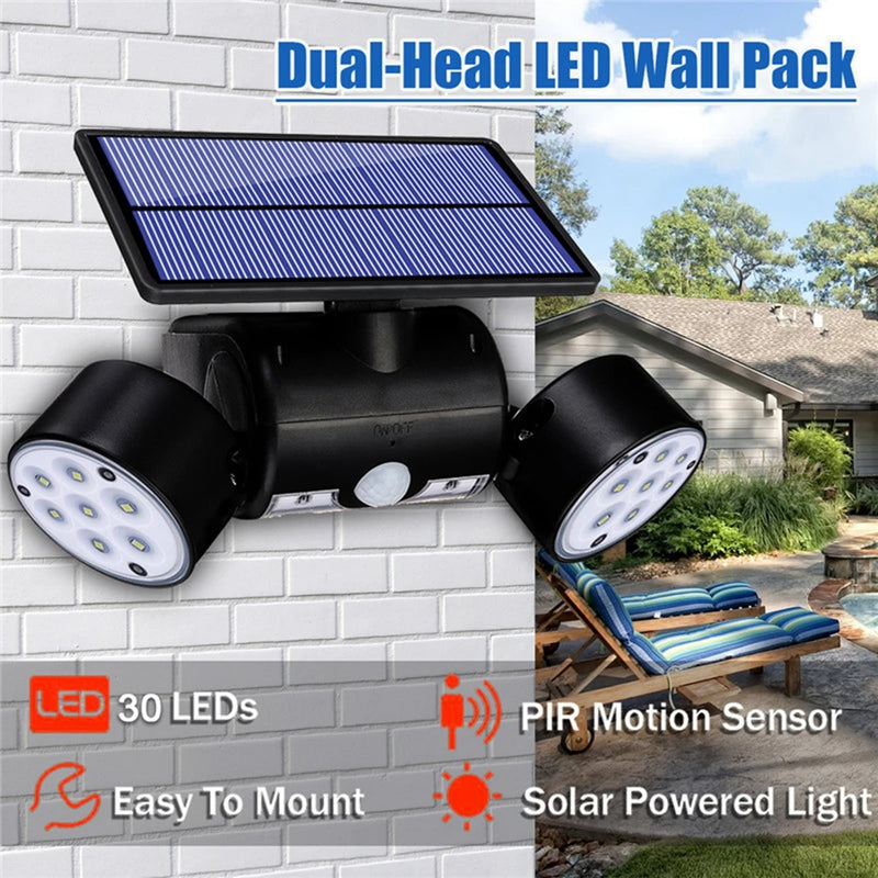 PIR Motion Sensor Solar Powered Waterproof White LED Lights_9