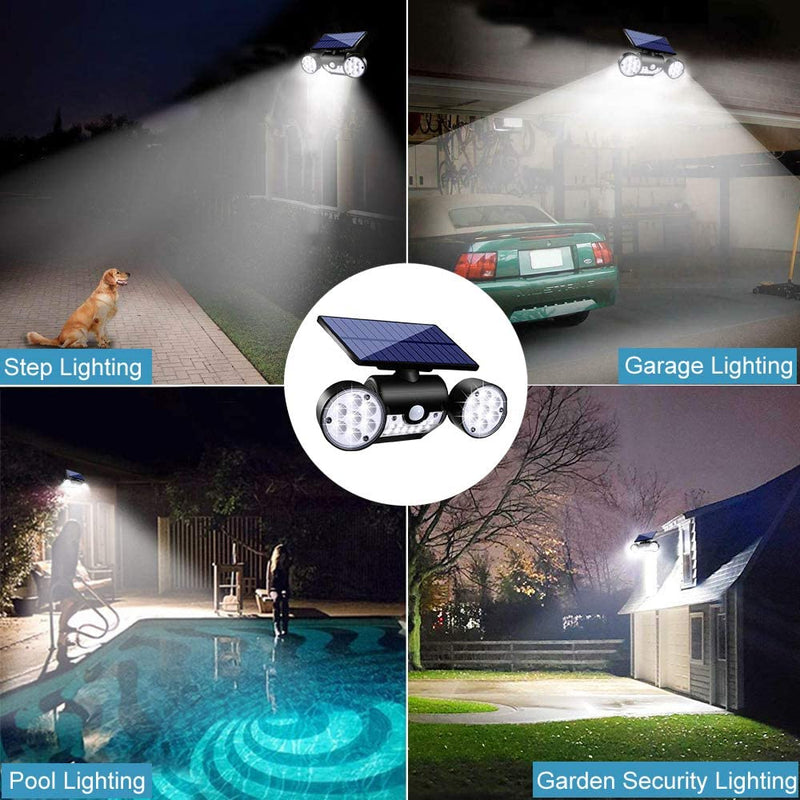 PIR Motion Sensor Solar Powered Waterproof White LED Lights_2