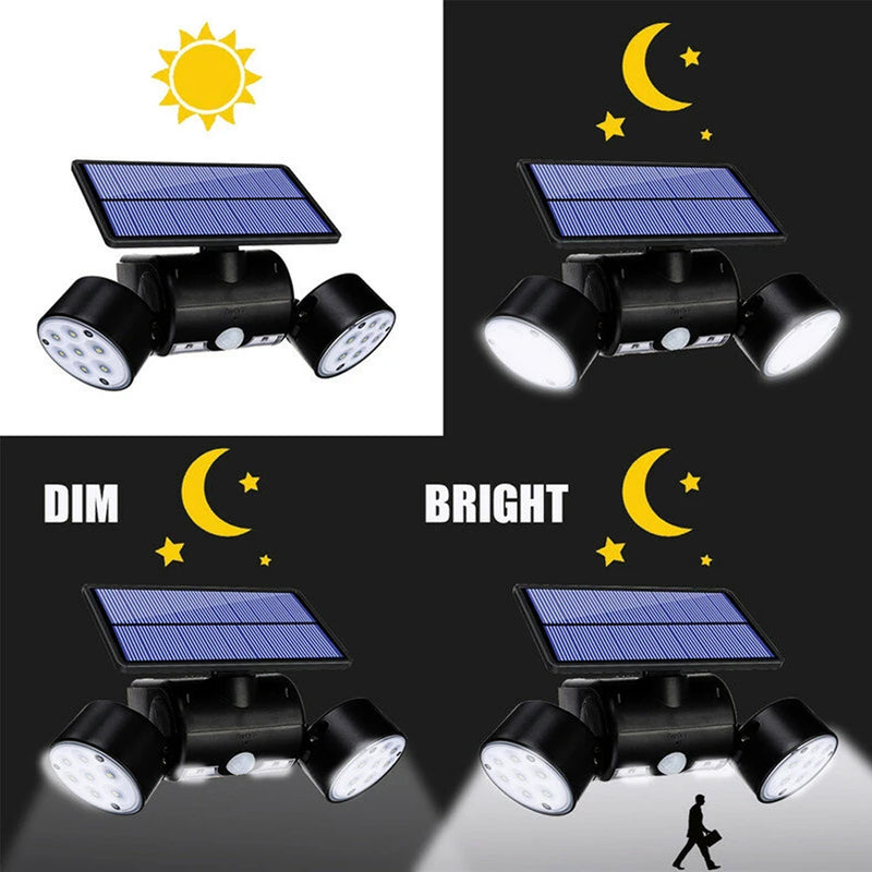 PIR Motion Sensor Solar Powered Waterproof White LED Lights_4