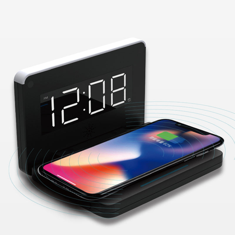 Bostin Life 2-in-1 Foldable Wireless Charger for QI Devices and Digital Clock