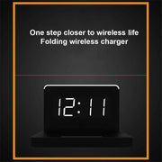 Bostin Life 2-in-1 Foldable Wireless Charger for QI Devices and Digital Clock