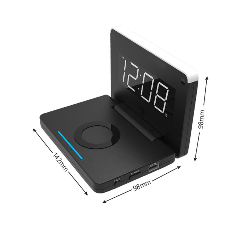 Bostin Life 2-in-1 Foldable Wireless Charger for QI Devices and Digital Clock