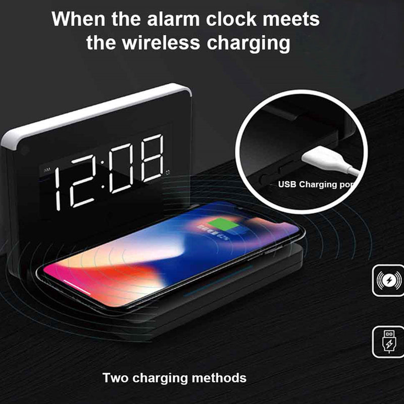 Bostin Life 2-in-1 Foldable Wireless Charger for QI Devices and Digital Clock