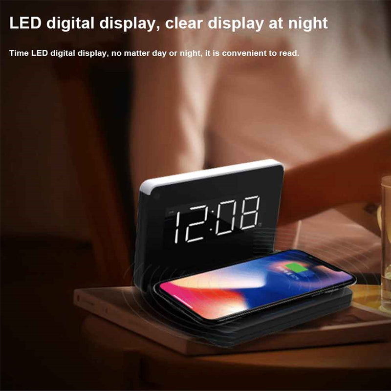 Bostin Life 2-in-1 Foldable Wireless Charger for QI Devices and Digital Clock