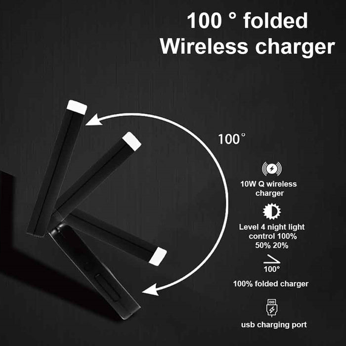 Bostin Life 2-in-1 Foldable Wireless Charger for QI Devices and Digital Clock