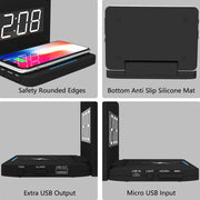 Bostin Life 2-in-1 Foldable Wireless Charger for QI Devices and Digital Clock