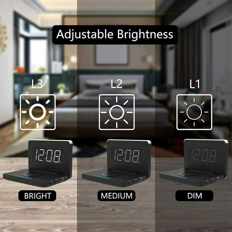 Bostin Life 2-in-1 Foldable Wireless Charger for QI Devices and Digital Clock
