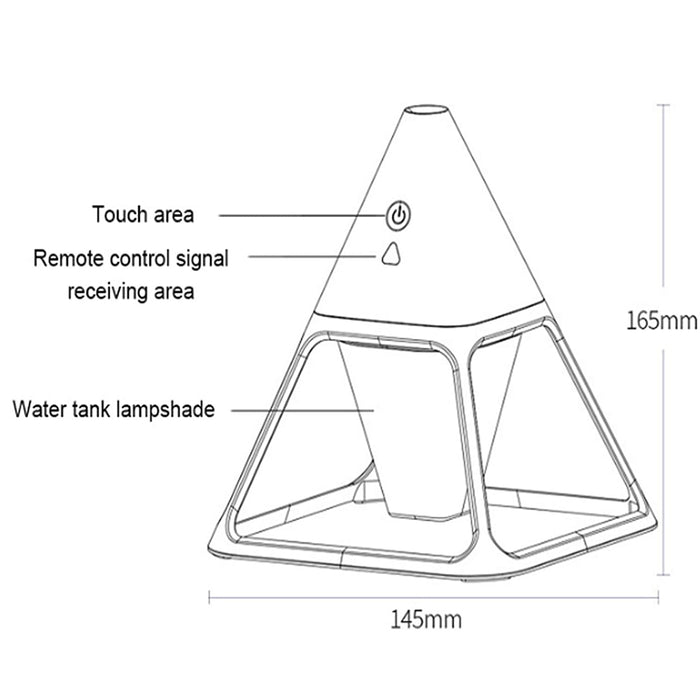 Triangular Volcano Design LED Night Light and Humidifier (USB Power Supply)_12