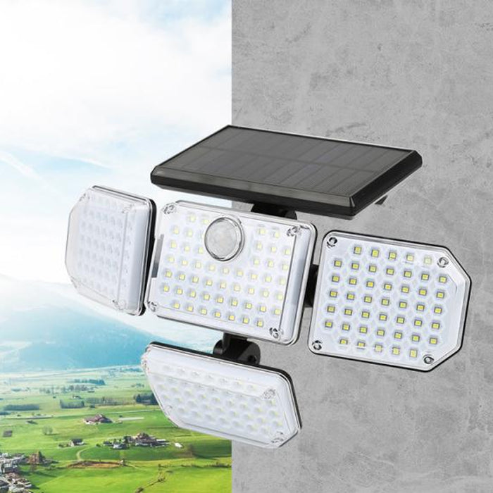 4 Heads Solar Motion Sensor PIR Wall Light with 3 Light Modes_3
