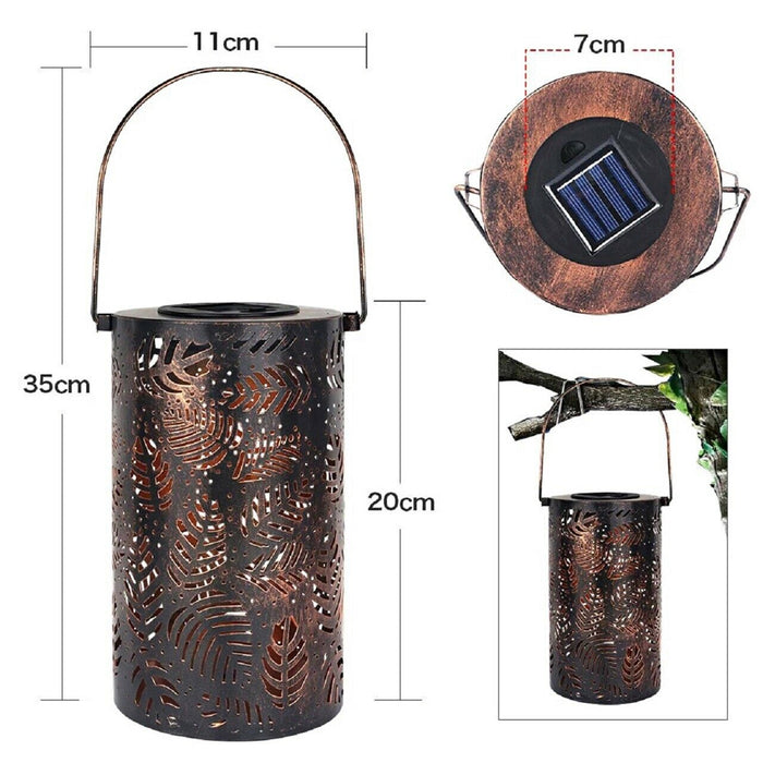 Outdoor Decorative Retro Leaf-Shadow Solar Powered Lantern_9