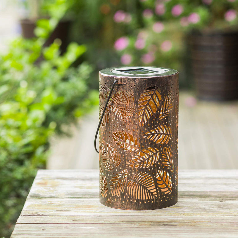 Outdoor Decorative Retro Leaf-Shadow Solar Powered Lantern_10