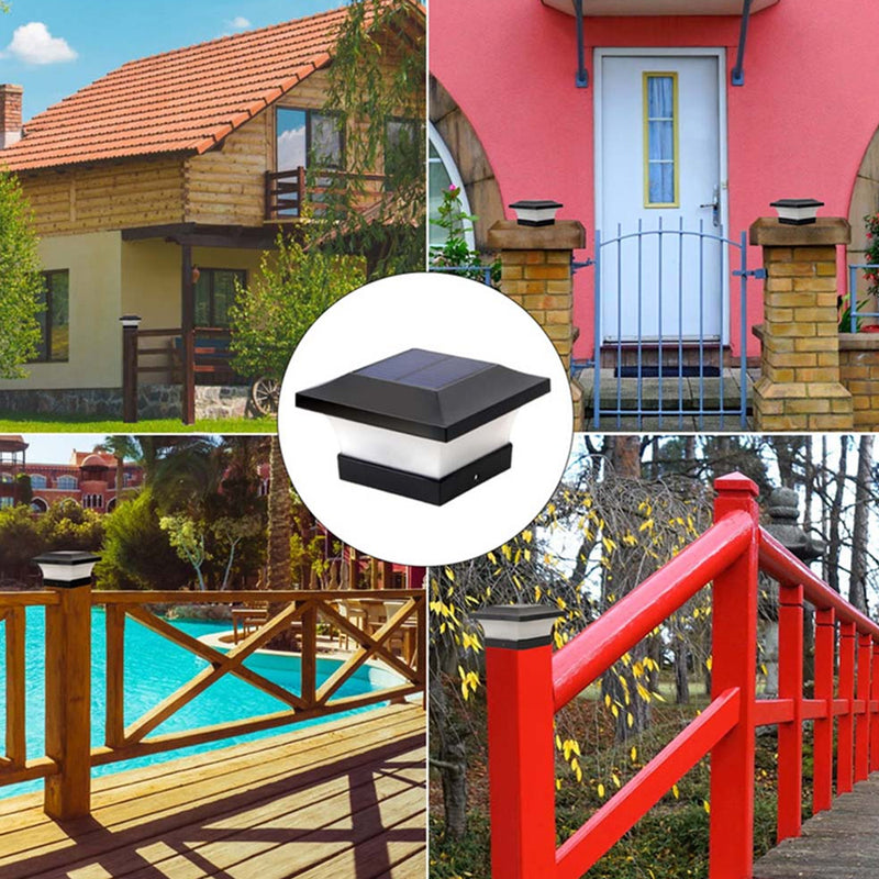 Solar Powered Outdoor Fence Gate Pillar Column Head Light_6