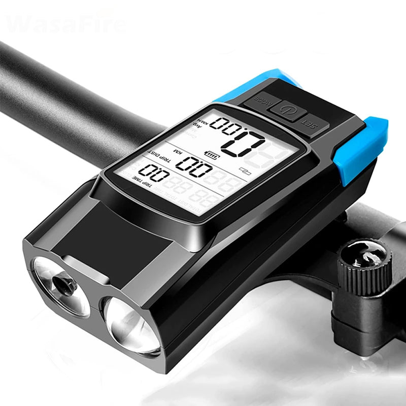 3-in-1 Bicycle Speedometer Rechargeable T6 LED Bike Light_0