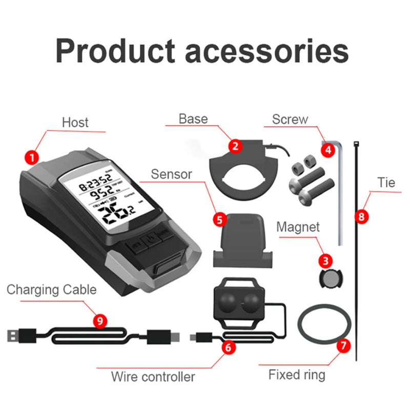 3-in-1 Bicycle Speedometer Rechargeable T6 LED Bike Light_16