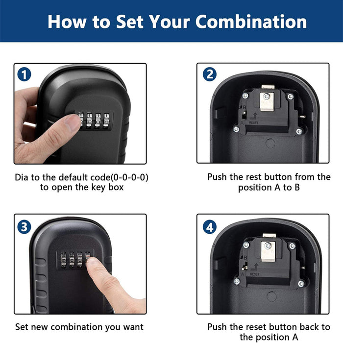 4 Digit Combination Wall Mounted Key Safe Box and Vault_3