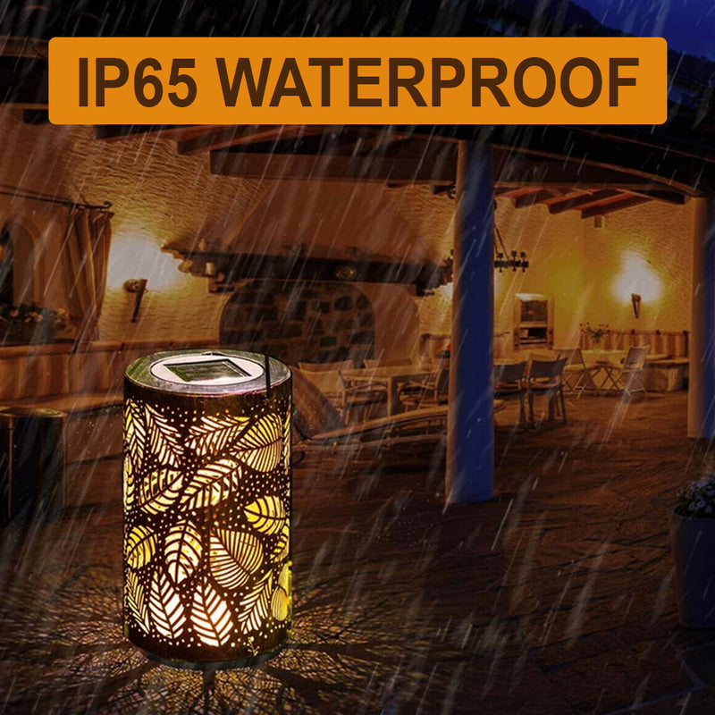 Outdoor Decorative Retro Leaf-Shadow Solar Powered Lantern_2